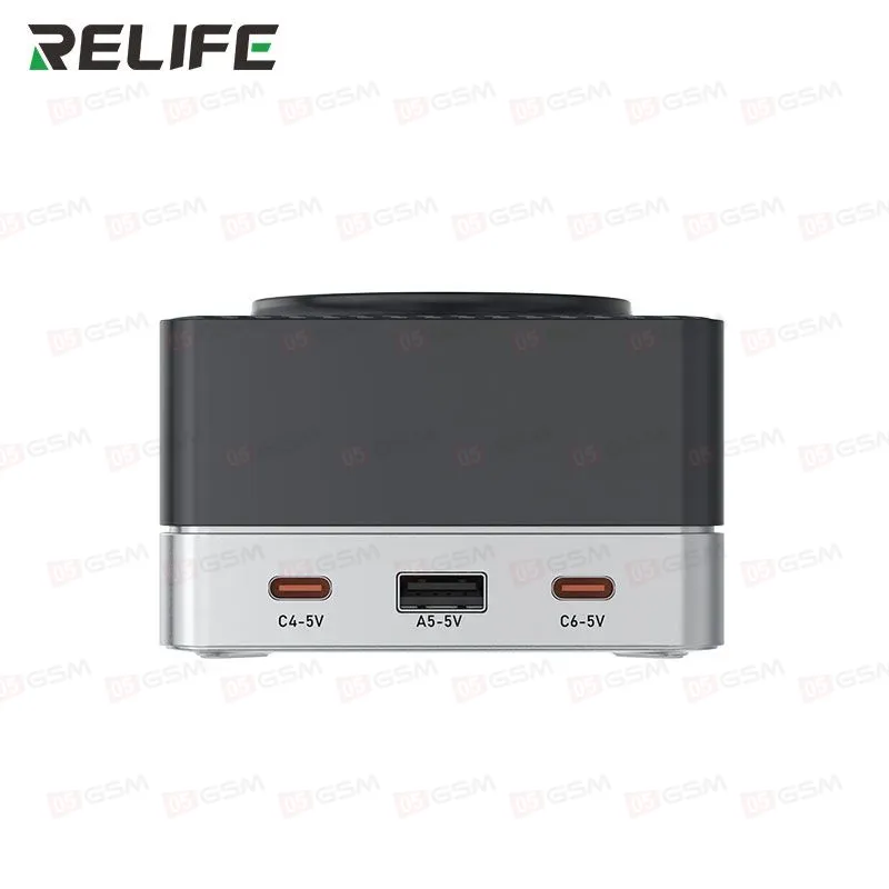 Многопортовое зарядное устройство Relife Q7 (6 портов; 80 Вт; беспроводная зарядка 15 Вт; серый) фото в интернет-магазине 05gsm.ru
