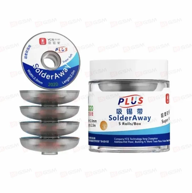 Оплетки для выпайки YCS Plus 2020 (2 мм; 2 м; 5 штук) фото в интернет-магазине 05gsm.ru