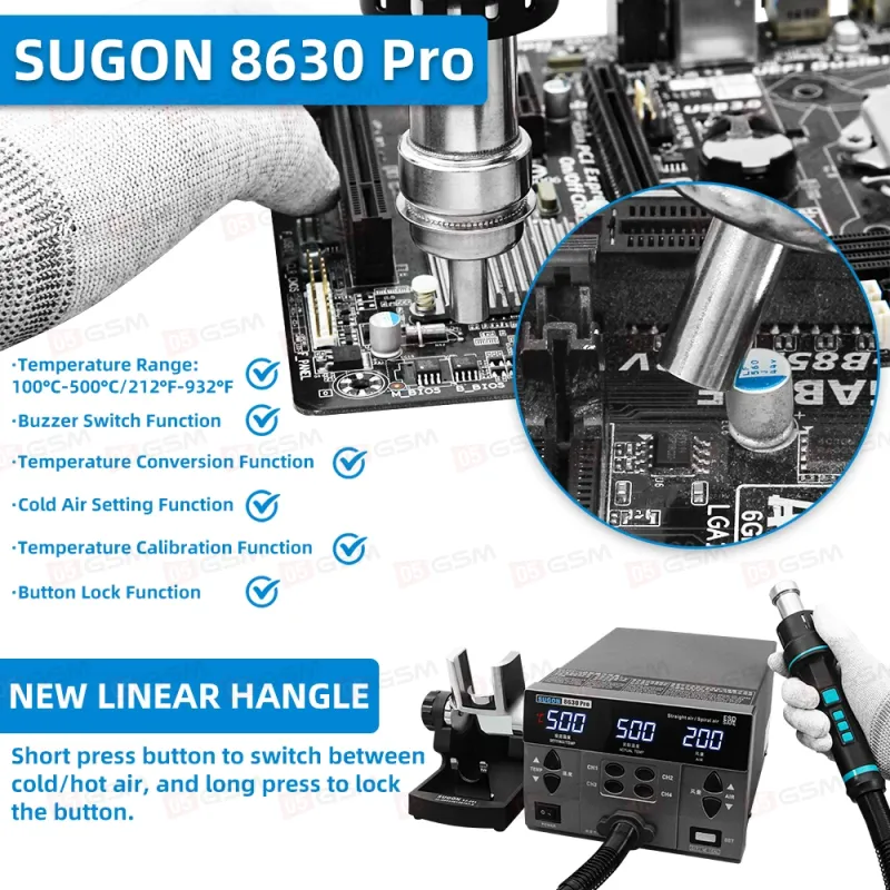 Термовоздушный фен Sugon 8630 Pro (Паяльная станция) фото в интернет-магазине 05gsm.ru