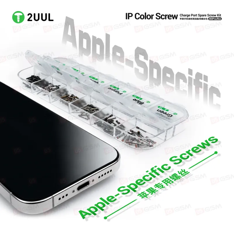 Набор винтиков в кейсе 2UUL SC13 SpareScrew Color (Для iPhone; разноцветные; 360 штук) фото в интернет-магазине 05gsm.ru