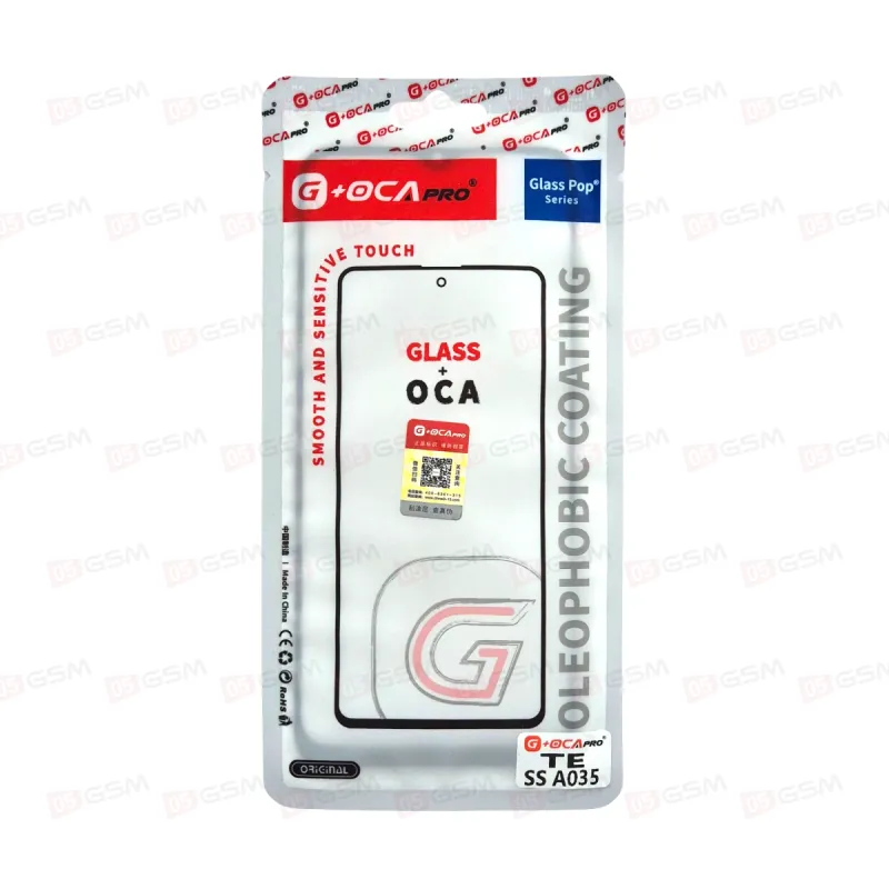 Стекло + OCA (G+OCA) Samsung A035 (A03) / A037 черный фото в интернет-магазине 05gsm.ru