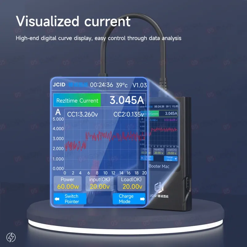 Анализатор напряжения для MacBook JCID iBooter Mac (Intelligent Drawing Current Analyzer) фото в интернет-магазине 05gsm.ru
