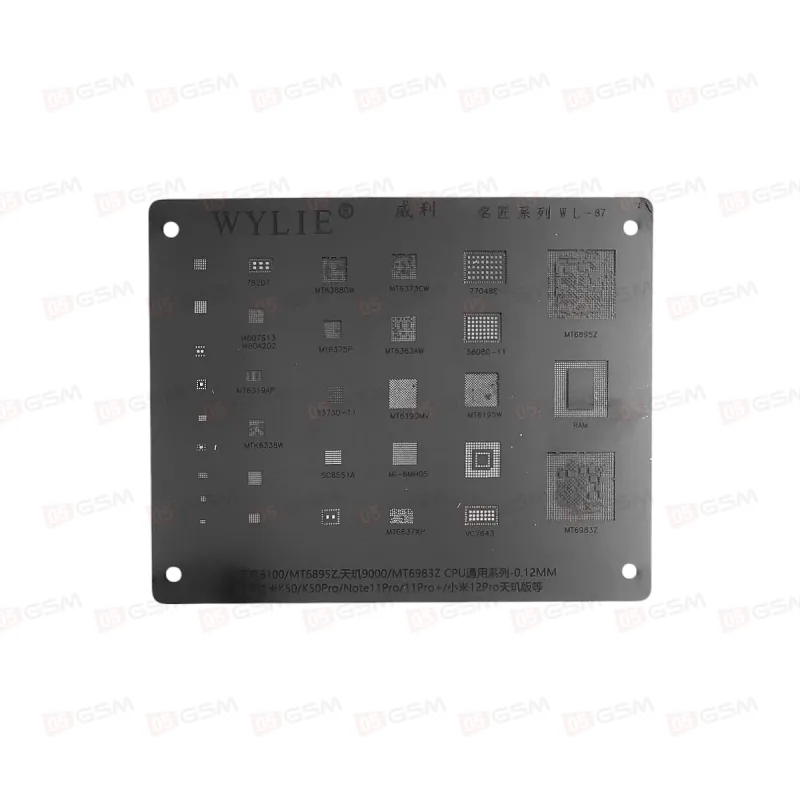 Трафарет для BGA микросхем Wylie WL - 87 (MTK MT6895Z/MT6983Z Dimensity 8100/9000) фото в интернет-магазине 05gsm.ru
