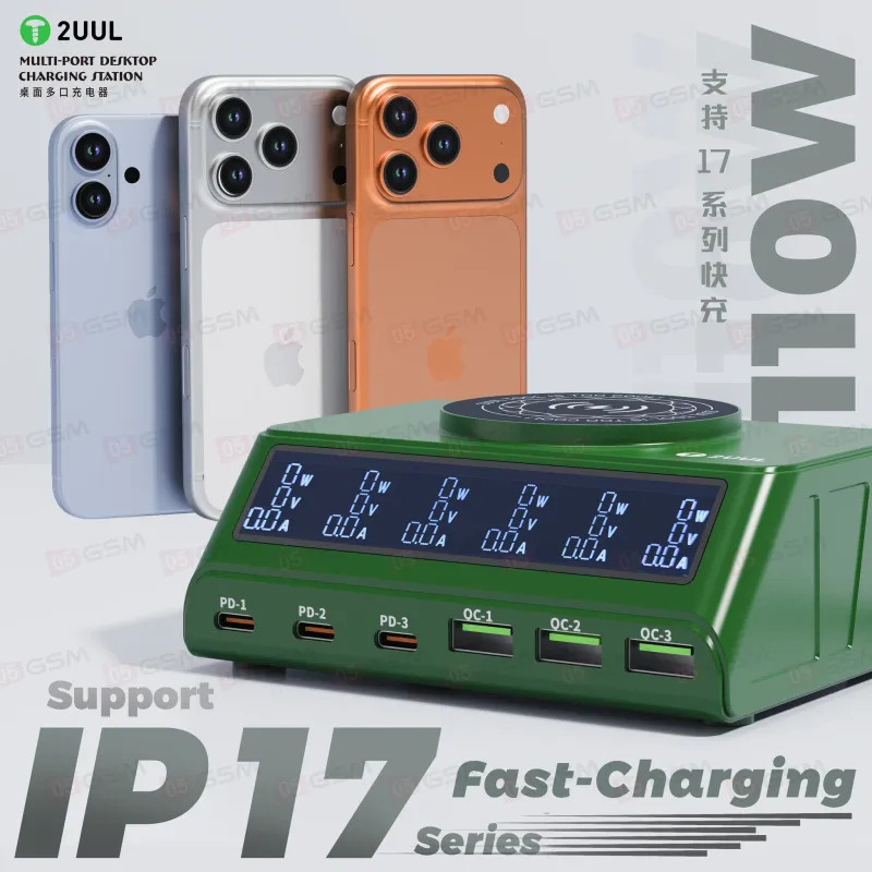Многопортовое зарядное устройство 2UUL PC11 (6 портов; 110 Вт; быстрая и беспроводная зарядка) фото в интернет-магазине 05gsm.ru