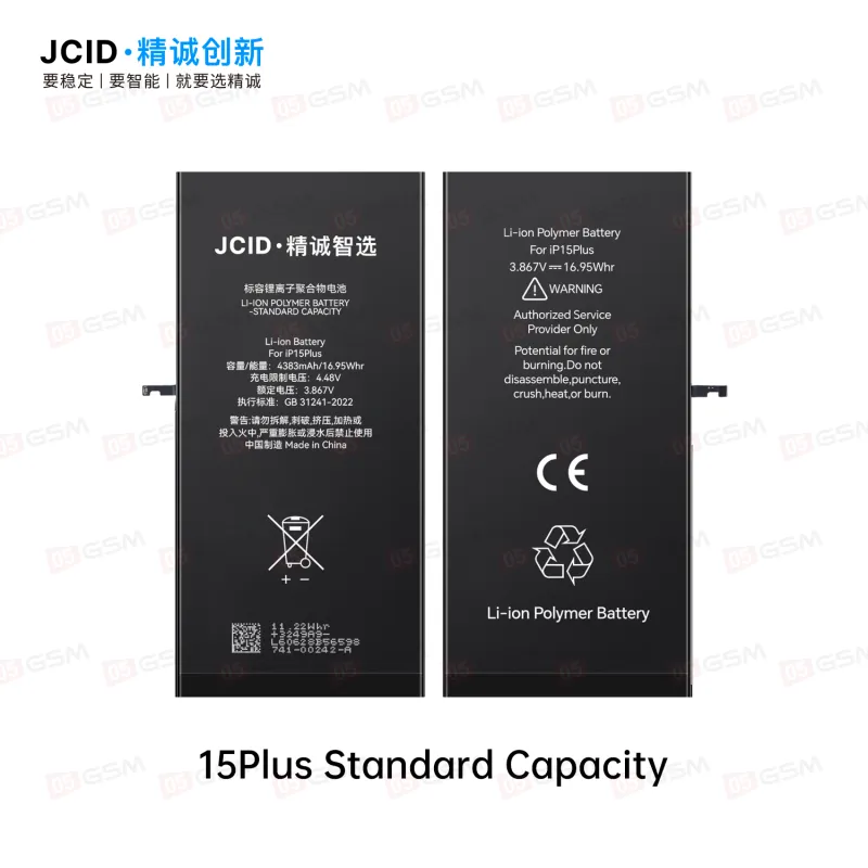 Аккумулятор iPhone 15 Plus (JCID; Standard Capacity; 4383 мАч) фото в интернет-магазине 05gsm.ru