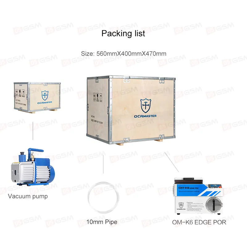 Комплект для переклейки OcaMaster OM-K6 Edge Pro (Ламинатор 10" с барокамерой и помпа) фото в интернет-магазине 05gsm.ru